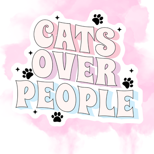CATS OVER PEOPLE - STICKER