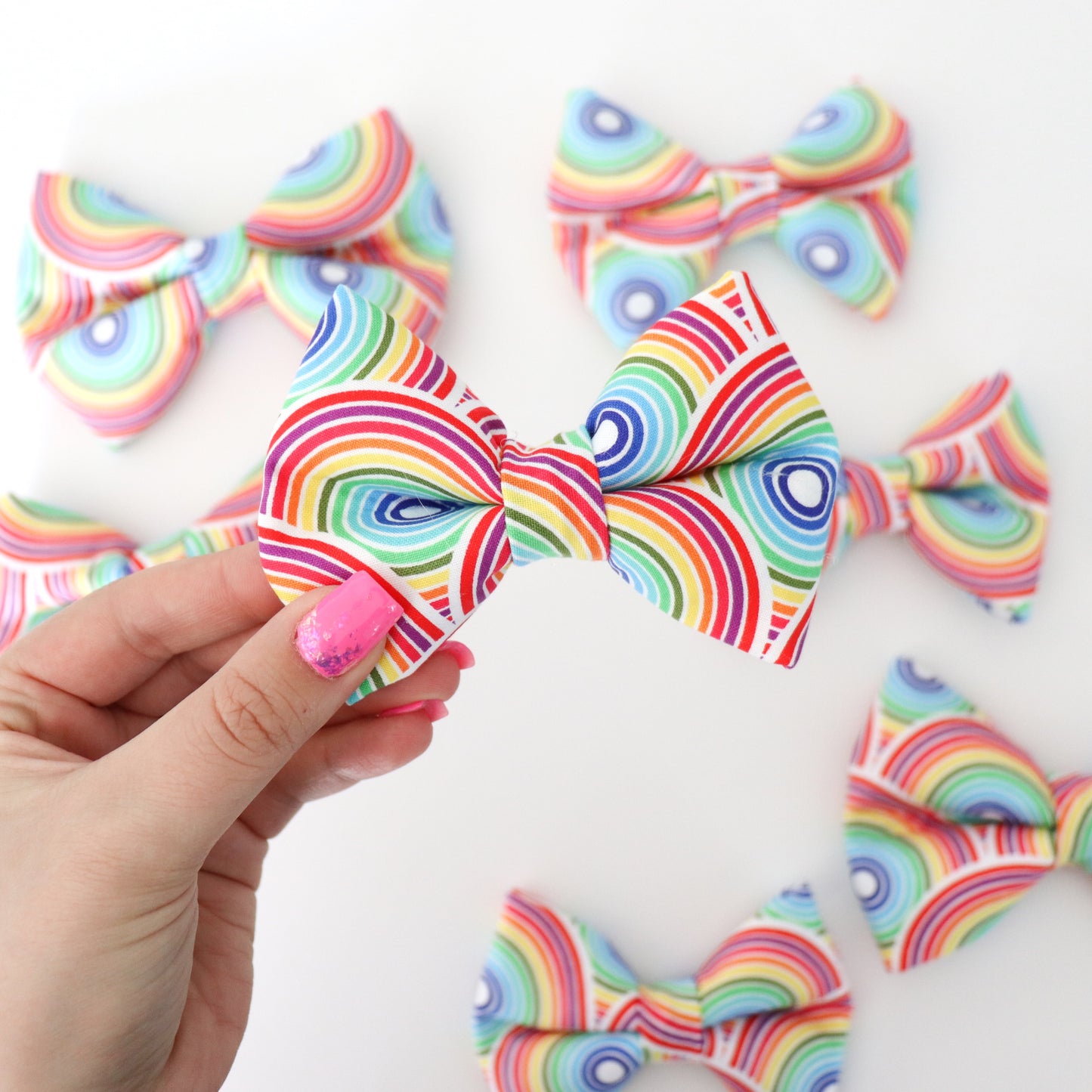 RAINBOW CIRCLES - DOG BOW TIE BY DAPPER DEXTER