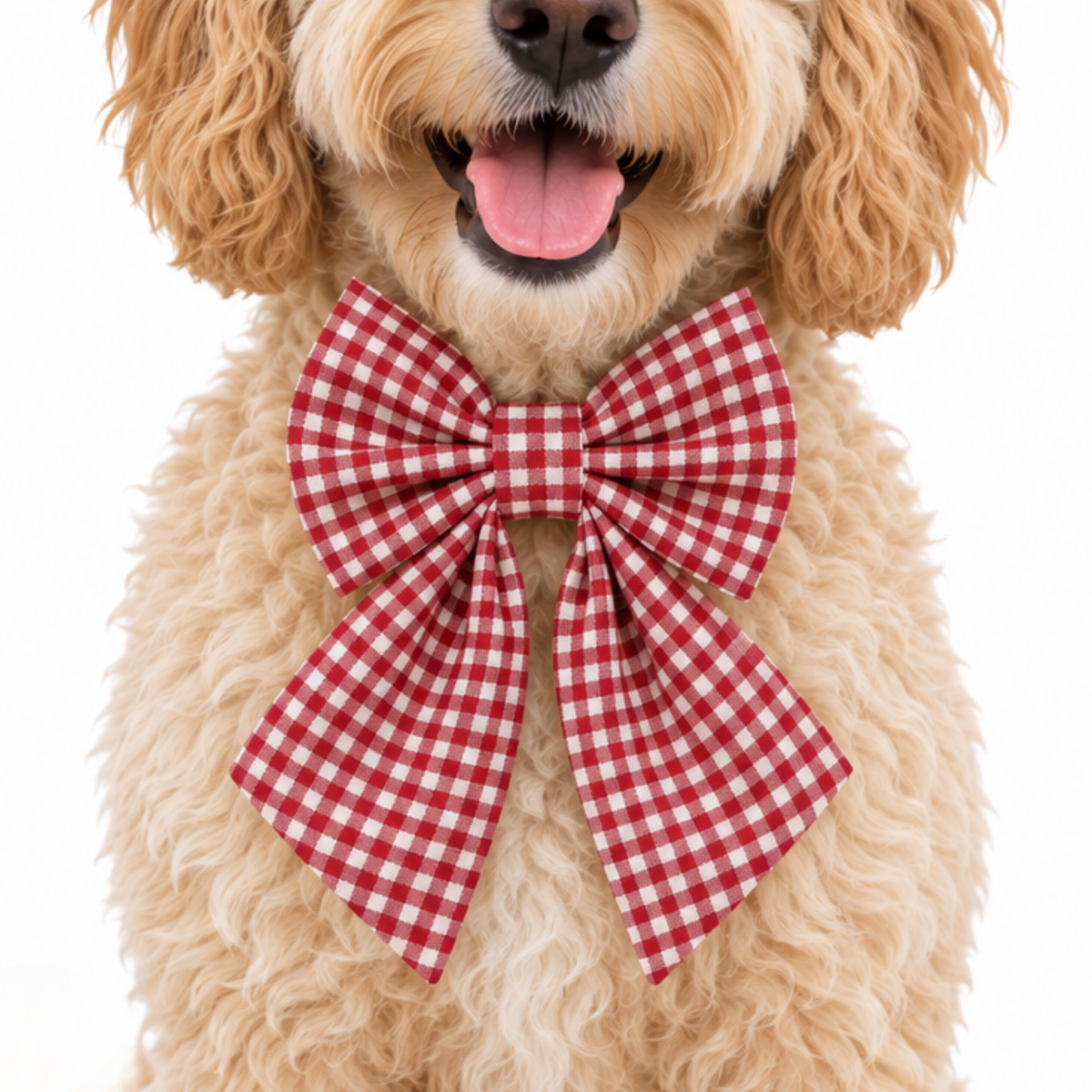 RED AND WHITE GINGHAM  - SAILOR BOW