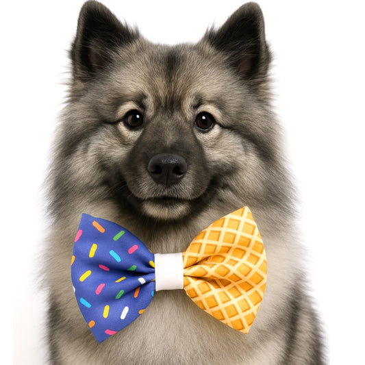 DARK BLUE ICE CREAM CONE - DAPPER DEXTER DOG BOW TIE