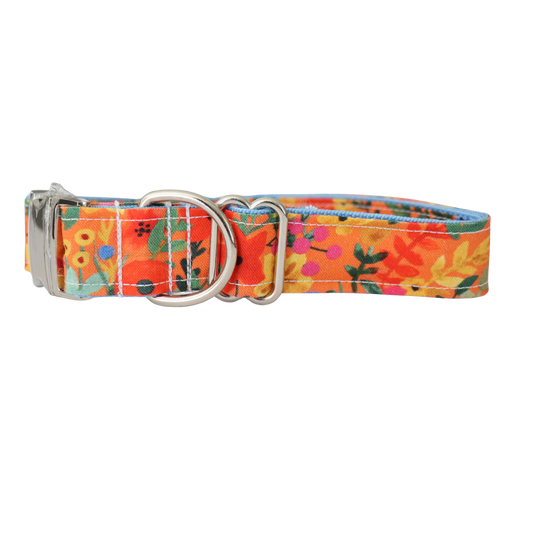 ORANGE FLORAL - DOG COLLAR