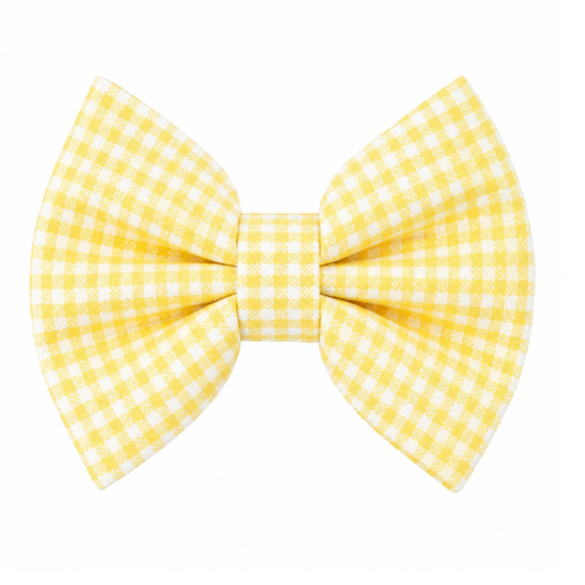 YELLOW GINGHAM - DAPPER DEXTER DOG BOW TIE