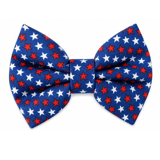 NAVY BLUE WITH STARS  - DAPPER DEXTER DOG BOW TIE