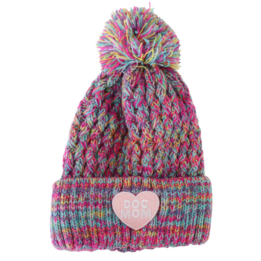 PINK & TEAL MULTI COLORED BEANIE