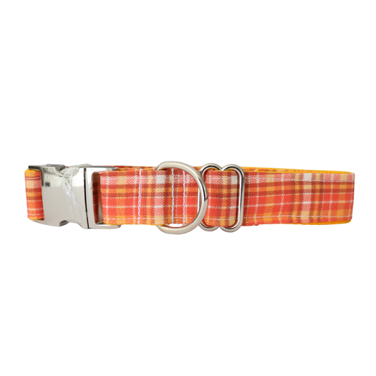 ORANGE PLAID - DOG COLLAR