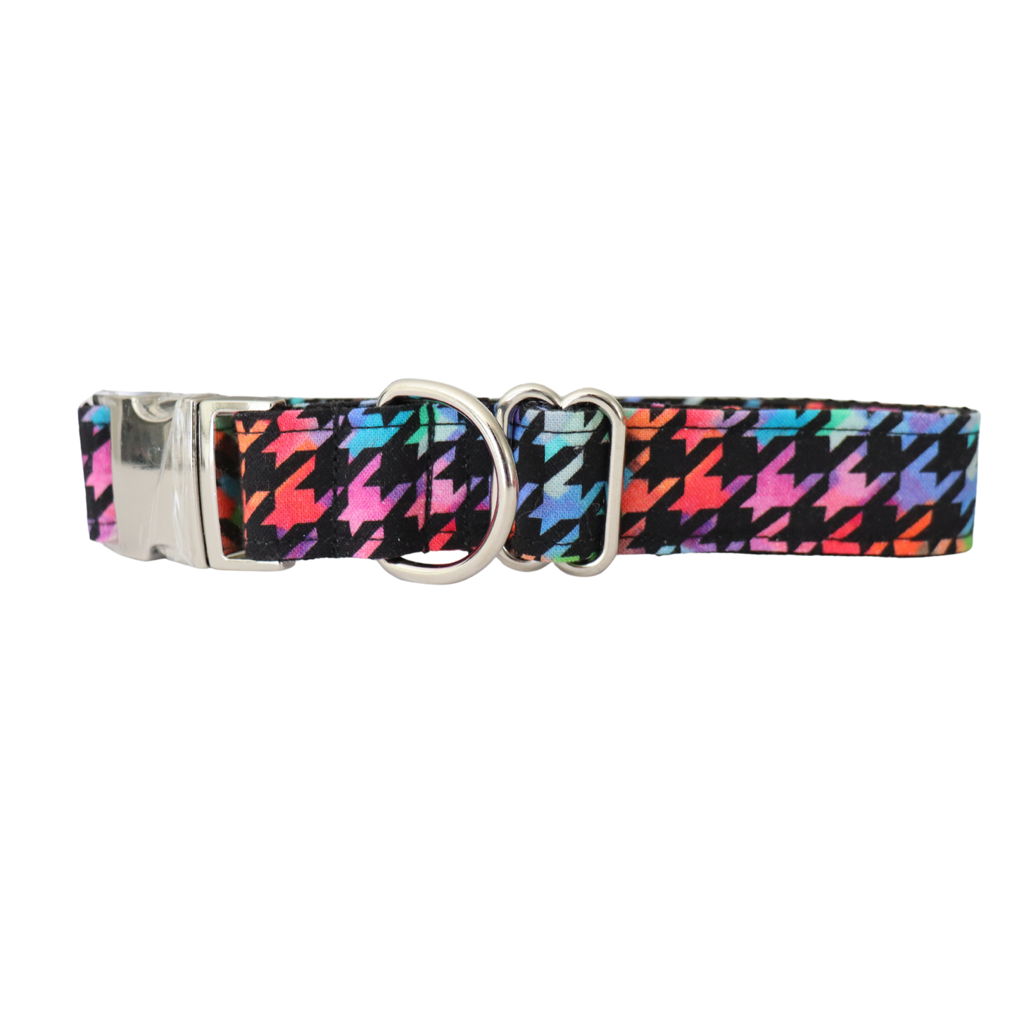 RAINBOW HOUNDSTOOTH - DOG COLLAR