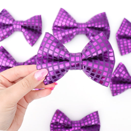 PURPLE FOIL - DOG BOW TIE BY DAPPER DEXTER