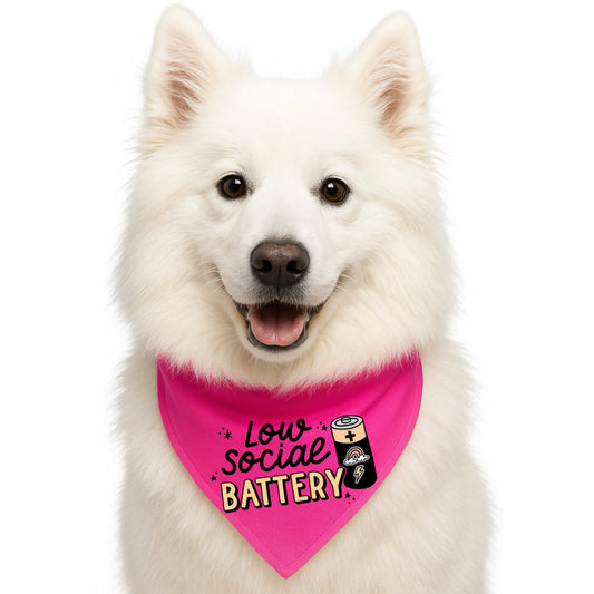 LOW SOCIAL BATTERY - CLASSIC DOG BANDANA