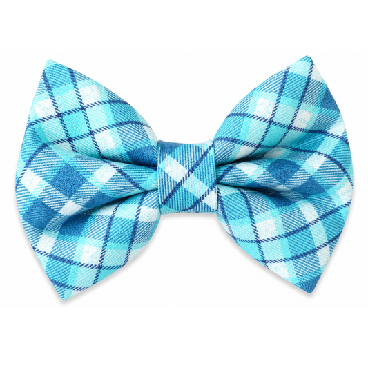 BLUE PLAID  - DAPPER DEXTER DOG BOW TIE