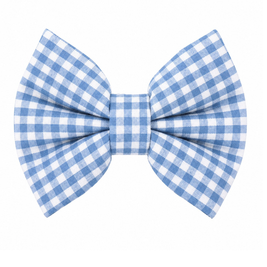 BLUE GINGHAM - DAPPER DEXTER DOG BOW TIE