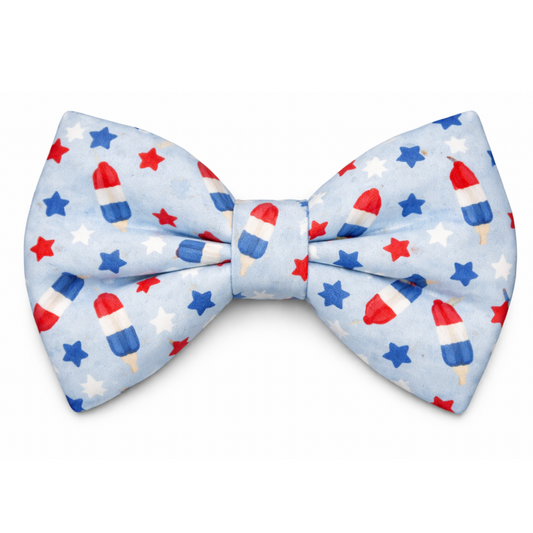 LIGHT BLUE ROCKET POPS  - DAPPER DEXTER DOG BOW TIE