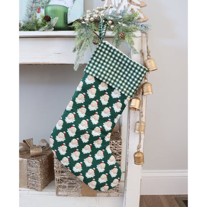 GREEN SANTA STANDARD - HANDMADE CHRISTMAS STOCKING