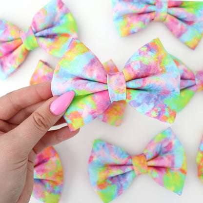 NEON TIE DYE - DAPPER DEXTER DOG BOW TIE