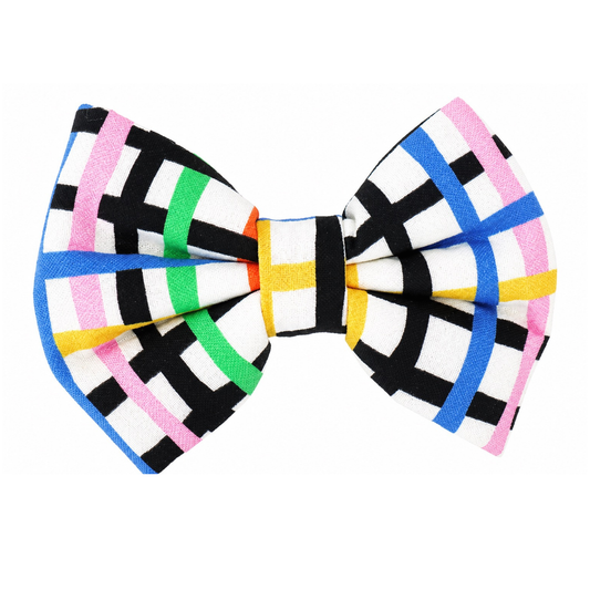 COLORFUL GEO STRIPES  - DAPPER DEXTER DOG BOW TIE