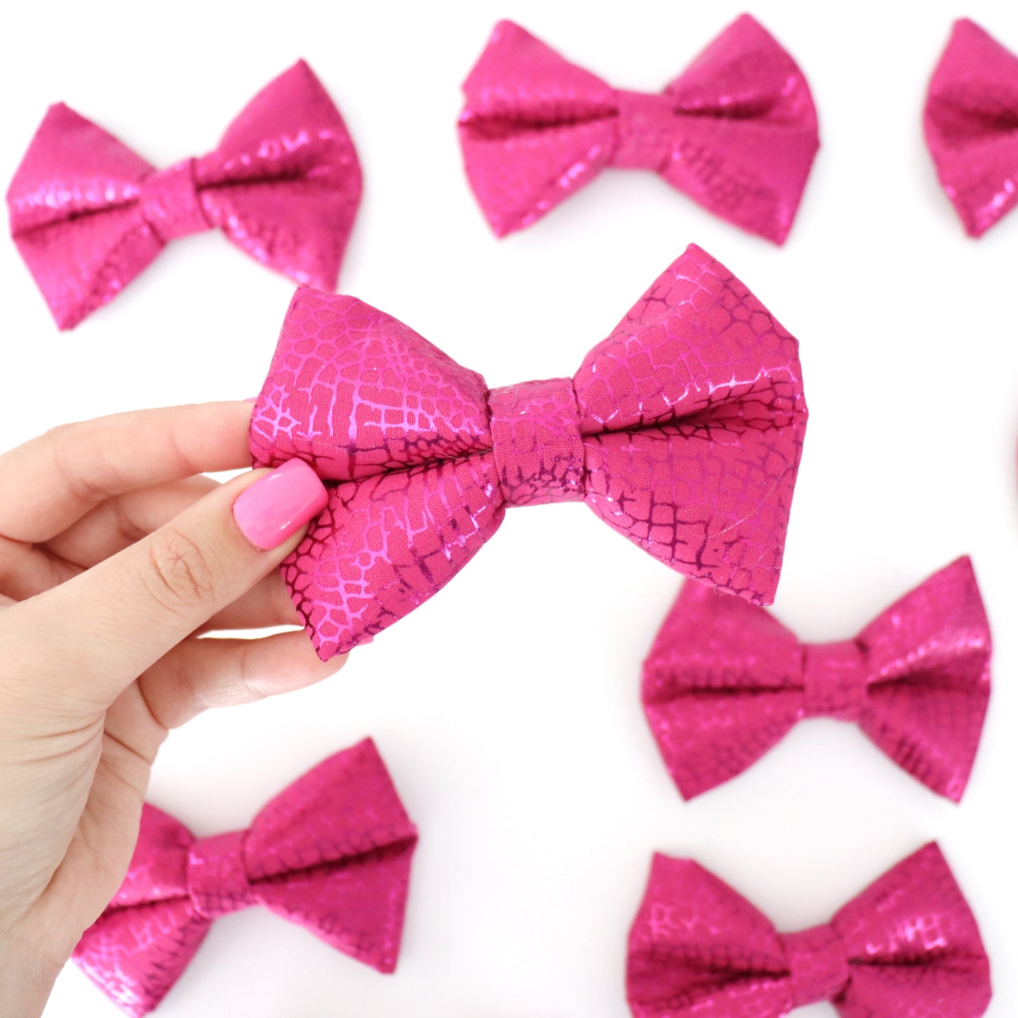 MAGENTA METALLIC - DOG BOW TIE BY DAPPER DEXTER