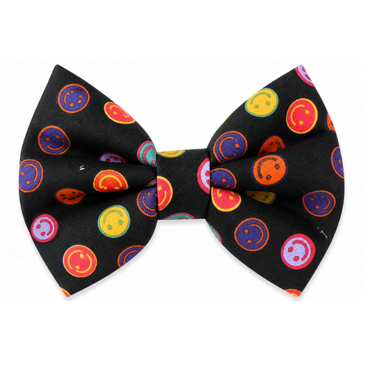 SMILES (BLACK)  - DAPPER DEXTER DOG BOW TIE