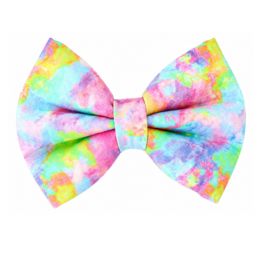 NEON TIE DYE - DAPPER DEXTER DOG BOW TIE