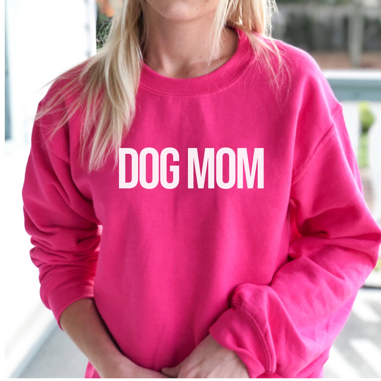 DOG MOM SWEATSHIRT (PINK)