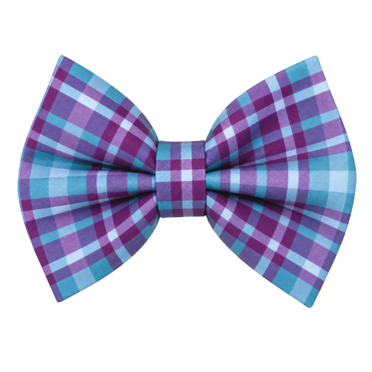 TEAL & PURPLE PLAID - DAPPER DEXTER DOG BOW TIE