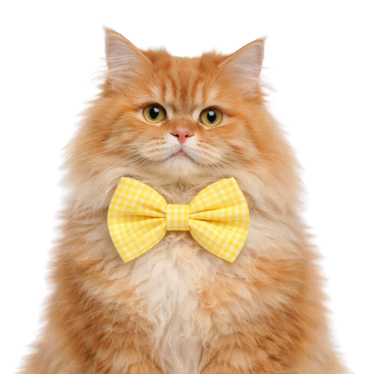 YELLOW GINGHAM - CAT BOW TIE
