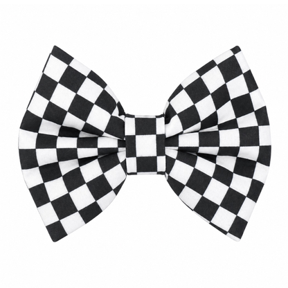 BLACK & WHITE CHECKERED - DAPPER DEXTER DOG BOW TIE