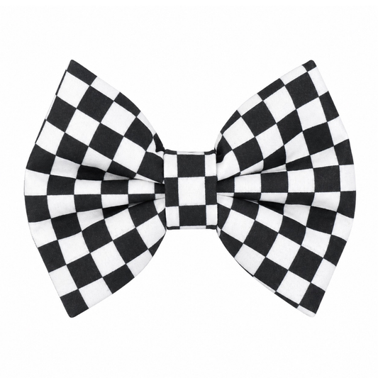BLACK & WHITE CHECKERED - DAPPER DEXTER DOG BOW TIE