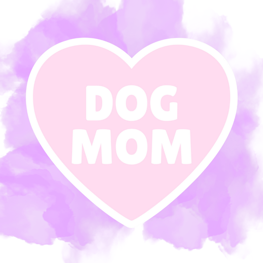 DOG MOM PINK HEART - STICKER