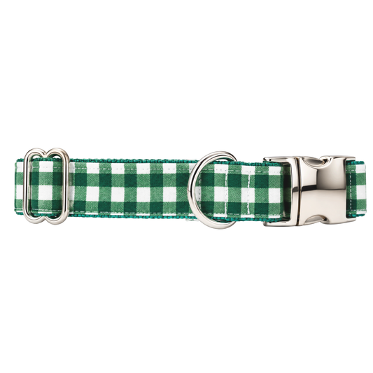 HOLIDAY GREEN PLAID - DOG COLLAR