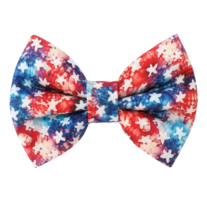 RWB TIE DYE STARS  - DAPPER DEXTER DOG BOW TIE