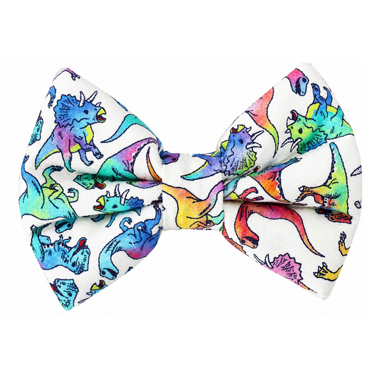 DINOS ON IVORY - DAPPER DEXTER DOG BOW TIE