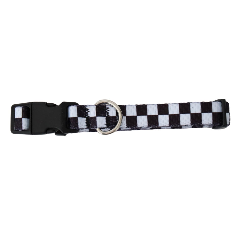 BLACK AND WHITE CHECKERED - EXTRA SMALL COLLAR