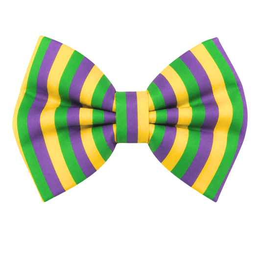 MARDI GRAS STRIPES - DAPPER DEXTER DOG BOW TIE
