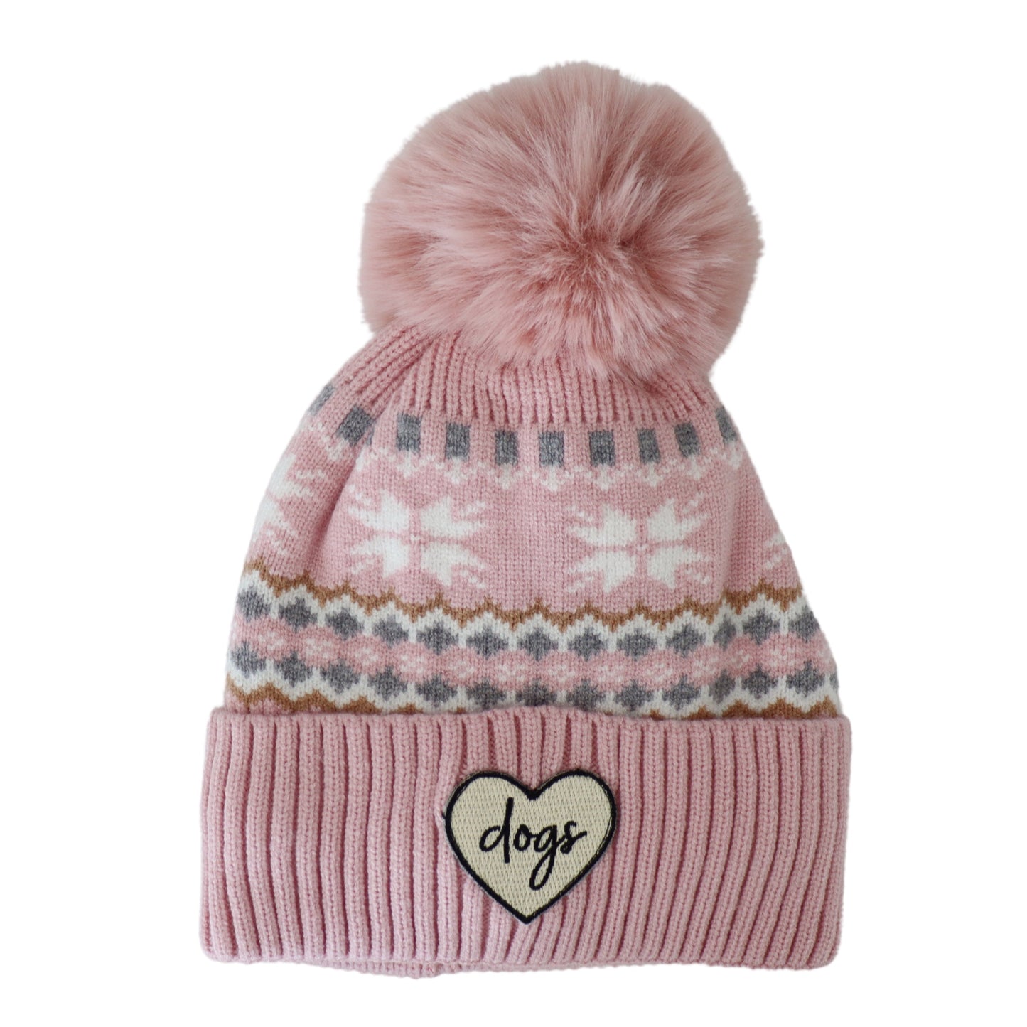 PINK GEOMETRIC BEANIE