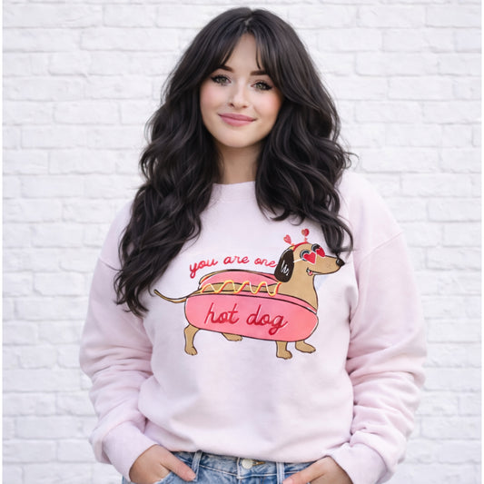 ONE HOT DOG - LIGHT PINK SWEATSHIRT