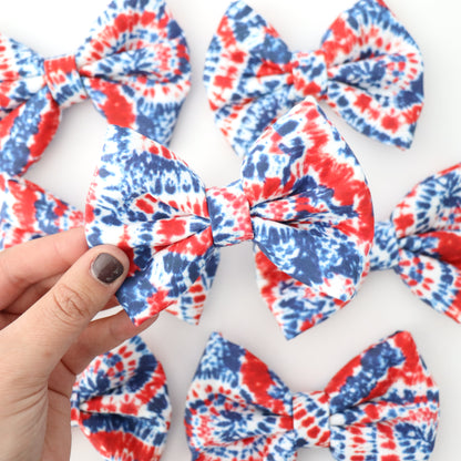 RWB SWIRL TIE DYE - DAPPER DEXTER DOG BOW TIE