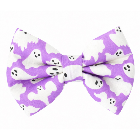 PURPLE GHOSTS- DAPPER DEXTER DOG BOW TIE