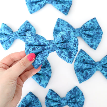 BLUE WATERCOLOR - DAPPER DEXTER DOG BOW TIE