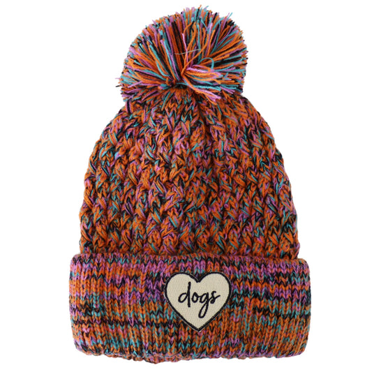 PURPLE & ORANGE MULTI COLORED BEANIE