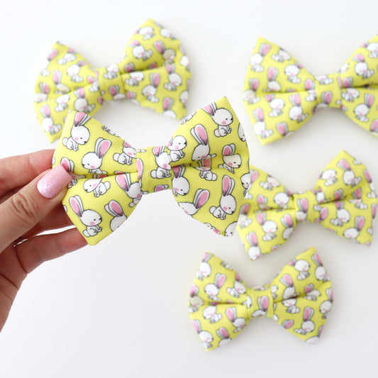 YELLOW BUNNY - DOG BOW TIE BY DAPPER DEXTER