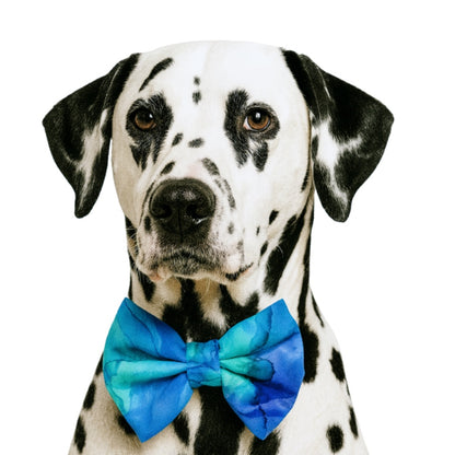 BLUE & GREEN WATERCOLOR - DAPPER DEXTER DOG BOW TIE