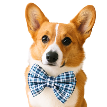 NAVY DAPPER PLAID  - DAPPER DEXTER DOG BOW TIE