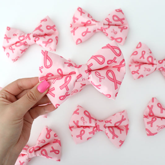 BREAST CANCER RIBBON - DOG BOW TIE BY DAPPER DEXTER
