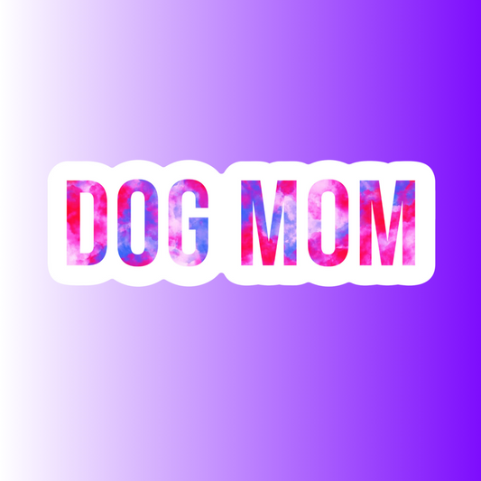 DOG MOM (PINK & PURPLE)- STICKER