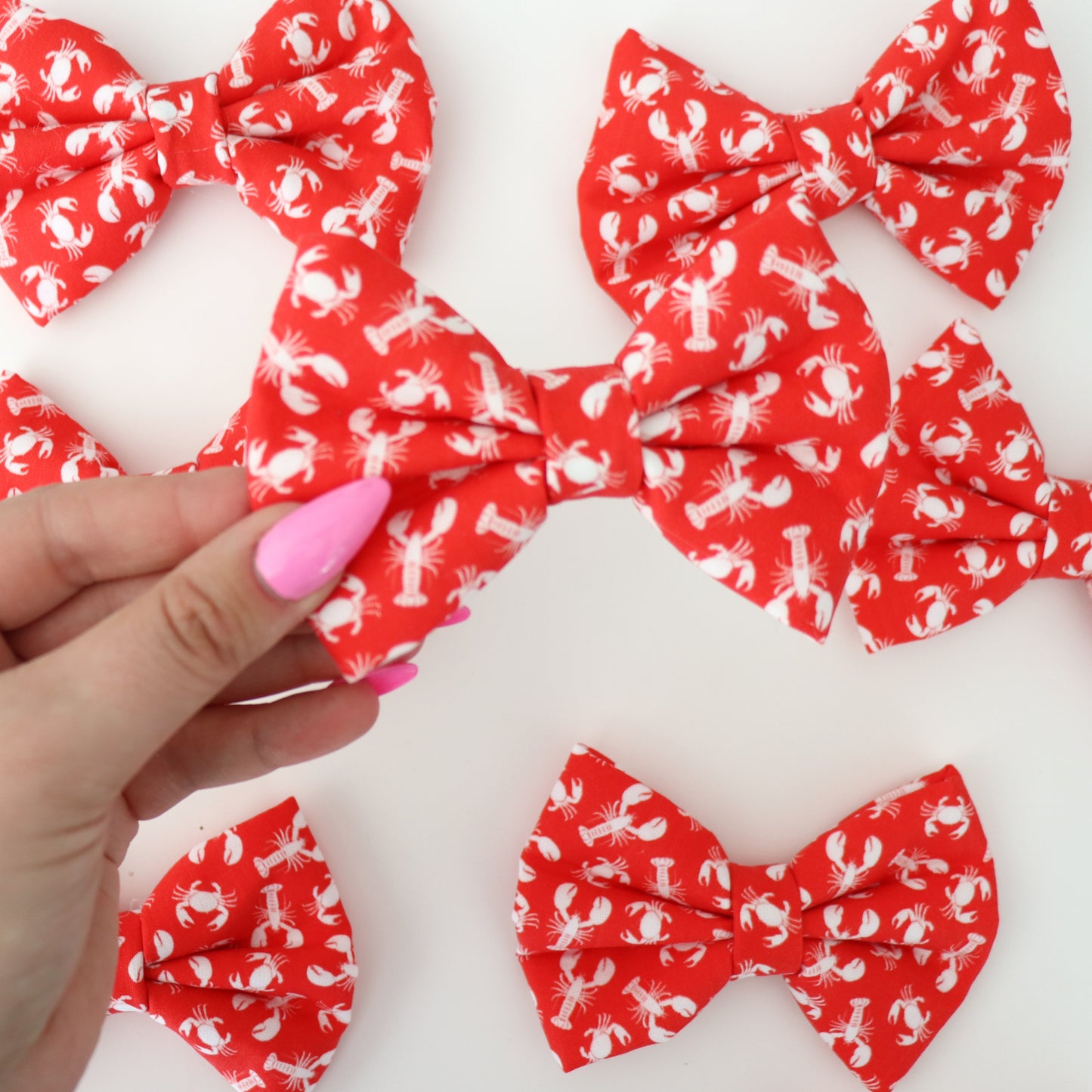 LOBSTERS (RED) - DAPPER DEXTER DOG BOW TIE