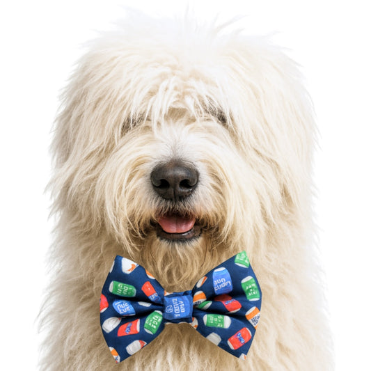 BEER CANS - DAPPER DEXTER DOG BOW TIE