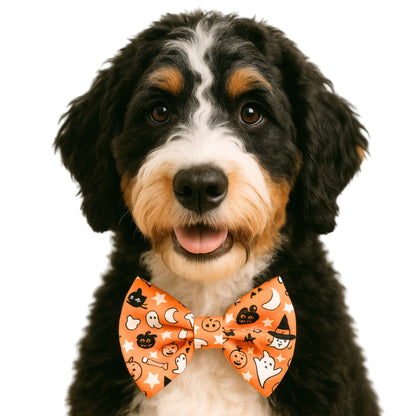 ORANGE SPOOKY CUTE- DAPPER DEXTER DOG BOW TIE
