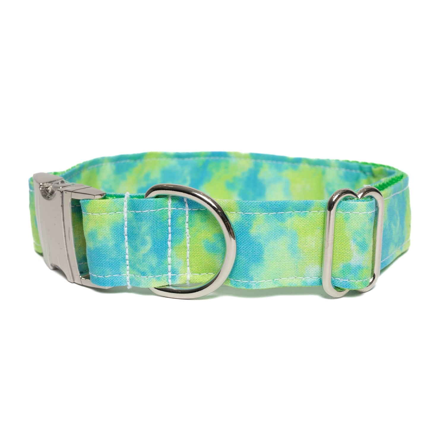 LIME & BLUE TIE DYE- DOG COLLAR