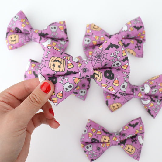 PURPLE HALLOWEEN - DOG BOW TIE BY DAPPER DEXTER