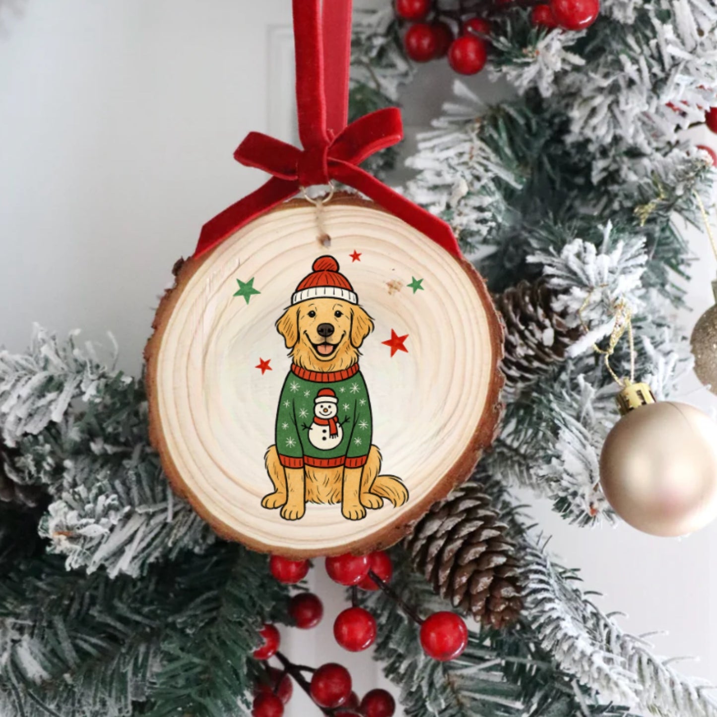 GOLDEN WITH SWEATER ORNAMENT