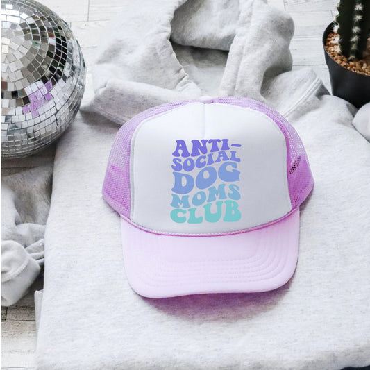 ANTI SOCIAL DOG MOMS CLUB - LAVENDER TRUCKER HAT